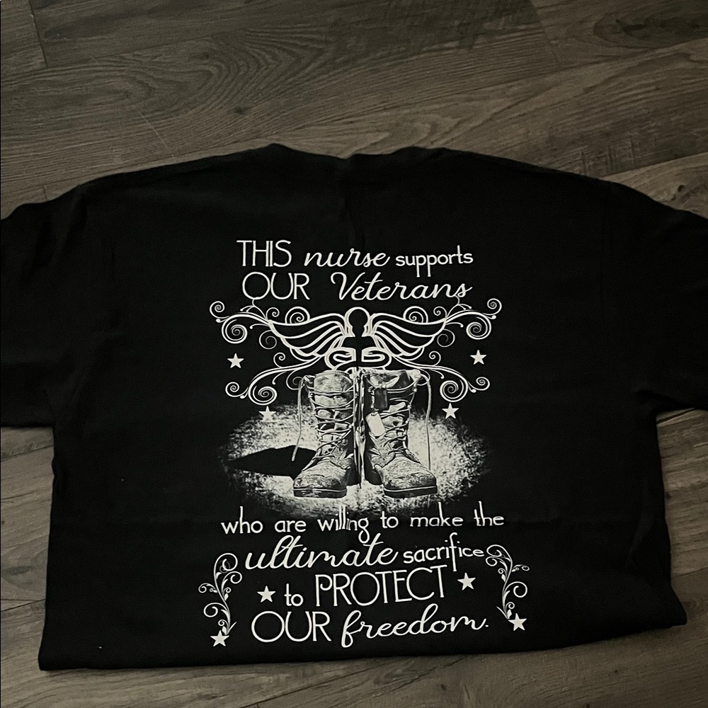 Black Graphic T-Shirt with White Print